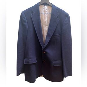 Chaps by Ralph Lauren camel hair Men's Navy Blazer made in USA